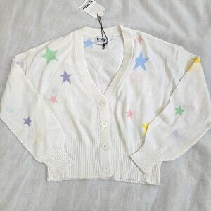 27 Miles Malibu Star Cardigan Size XS Precious Clouds Crop White NEW